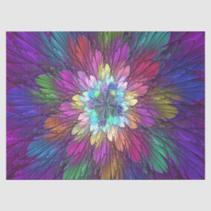 Farbenfrohe Psychedelische Blume Abstraktes Frakta Seidenpapier