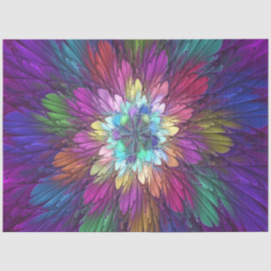 Farbenfrohe Psychedelische Blume Abstraktes Frakta Seidenpapier