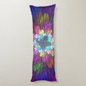 Farbenfrohe Psychedelische Blume Abstraktes Frakta Seitenschläferkissen (Rückseite (Vertikal))