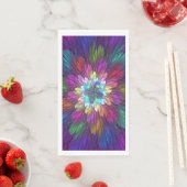 Farbenfrohe Psychedelische Blume Abstraktes Frakta Serviette (Beispiel)