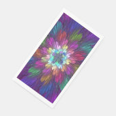 Farbenfrohe Psychedelische Blume Abstraktes Frakta Serviette (Ecke)