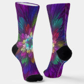 Farbenfrohe Psychedelische Blume Abstraktes Frakta Socken (Gewinkelt)