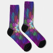 Farbenfrohe Psychedelische Blume Abstraktes Frakta Socken (Rechts)