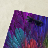 Farbenfrohe Psychedelische Blume Abstraktes Frakta Strandtuch (Beispiel)