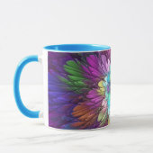 Farbenfrohe Psychedelische Blume Abstraktes Frakta Tasse (Links)