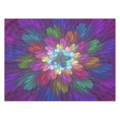 Farbenfrohe Psychedelische Blume Abstraktes Frakta Tischdecke (Vorderseite (Horizontal))