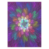 Farbenfrohe Psychedelische Blume Abstraktes Frakta Tischdecke (Vorderseite)