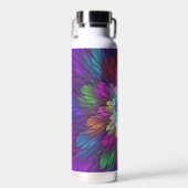 Farbenfrohe Psychedelische Blume Abstraktes Frakta Trinkflasche (Vorne)