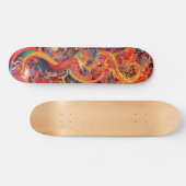 Farbenfrohe psychedelische Drachen Skateboard (Horizontal)