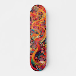Farbenfrohe psychedelische Drachen Skateboard
