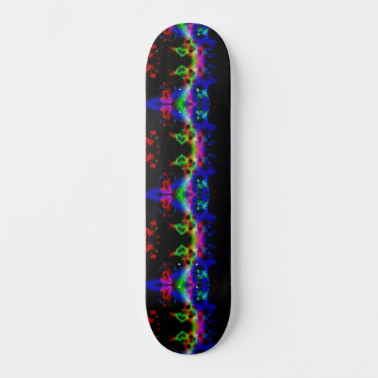 Farbenfrohe psychedelische Effekte auf Skateboard (Vorderseite)