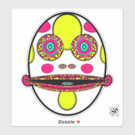 Farbenfrohe psychedelische Eizellwand v2 Aufkleber