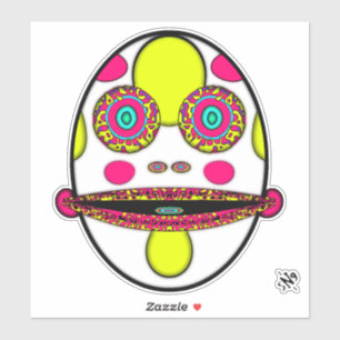 Farbenfrohe psychedelische Eizellwand v2 Aufkleber