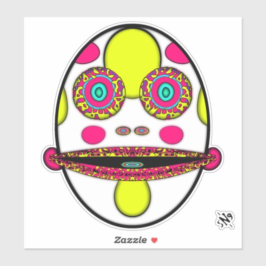 Farbenfrohe psychedelische Eizellwand v2 Aufkleber (Blatt)