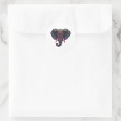 Farbenfrohe psychedelische Elefantin Runder Aufkleber (Tasche)