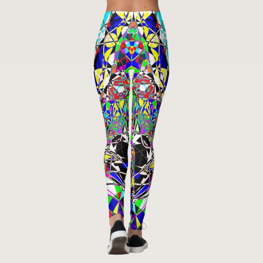 Farbenfrohe psychedelische Formen | ABSTRAKT Leggings (Rückseite)