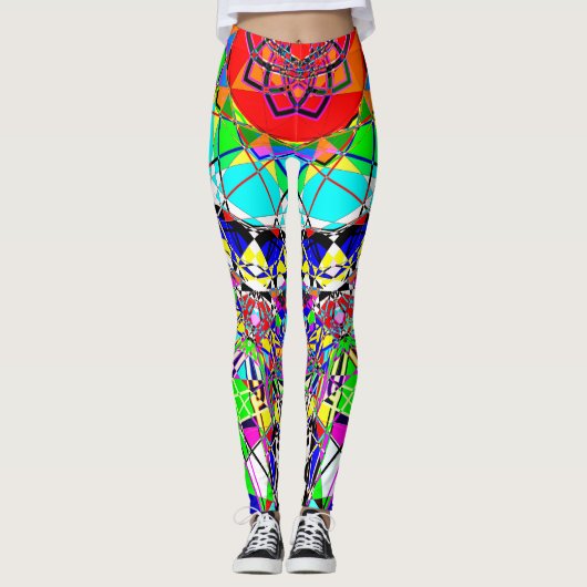 Farbenfrohe psychedelische Formen | ABSTRAKT Leggings (Vorderseite)