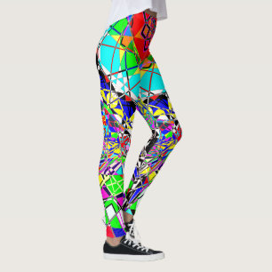 Farbenfrohe psychedelische Formen   ABSTRAKT Leggings