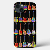 Farbenfrohe psychedelische Gitarrenmuster auf schw Case-Mate iPhone Hülle (Rückseite)