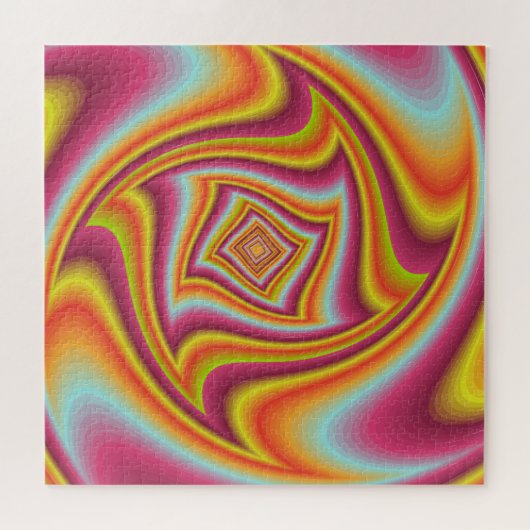 Farbenfrohe psychedelische Illusion Holografisch Puzzle (Horizontal)