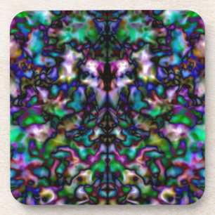 Farbenfrohe psychedelische Kaleidoskopmuster Getränkeuntersetzer
