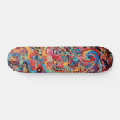 Farbenfrohe psychedelische Kunst Skateboard (Horizontal)
