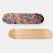 Farbenfrohe psychedelische Kunst Skateboard (Horizontal)