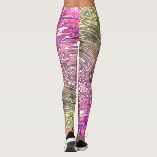 Farbenfrohe psychedelische Leggings (Rückseite)