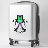 Farbenfrohe psychedelische meditierende Alien v2 Aufkleber (Koffer)