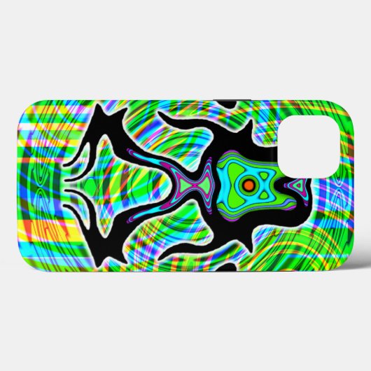 Farbenfrohe psychedelische meditierende Alien v3 Case-Mate iPhone Hülle (Rückseite (Horizontal))