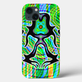 Farbenfrohe psychedelische meditierende Alien v3 Case-Mate iPhone Hülle