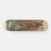 Farbenfrohe, psychedelische Meerestiere und Leucht Skateboard (Horizontal)
