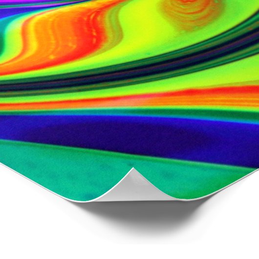 Farbenfrohe psychedelische Moderne Kunst Poster (Ecke)