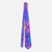 Farbenfrohe psychedelische Neck Tie abstrakt Krawatte (Rückseite)