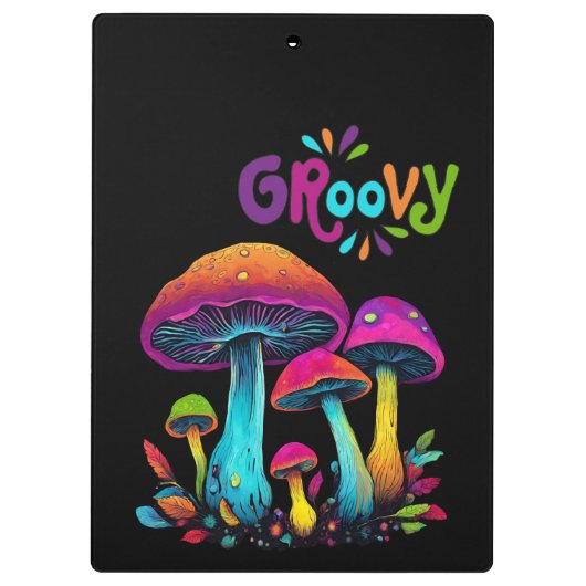Farbenfrohe psychedelische Pilze- Klemmbrett (Rückseite)
