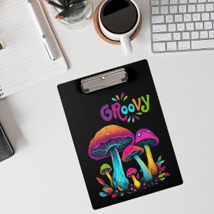 Farbenfrohe psychedelische Pilze- Klemmbrett