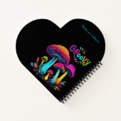 Farbenfrohe psychedelische Pilze- Notizblock (Rückseite)