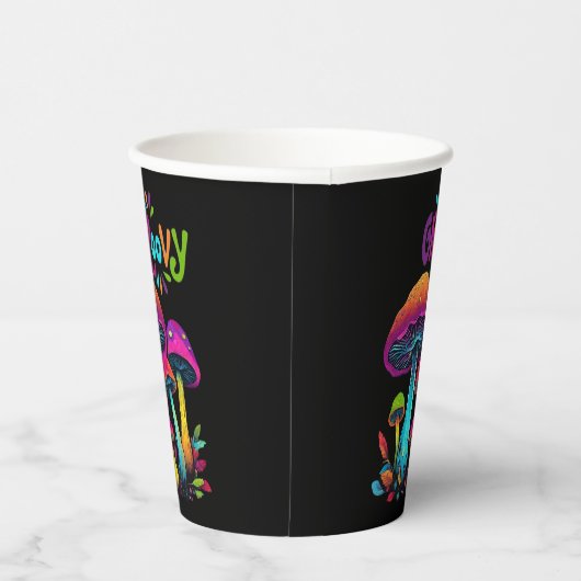 Farbenfrohe psychedelische Pilze- Pappbecher (Rechts)