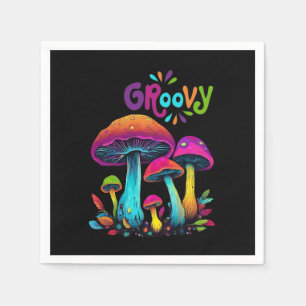 Farbenfrohe psychedelische Pilze- Serviette