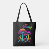 Farbenfrohe psychedelische Pilze Tasche (Rückseite)