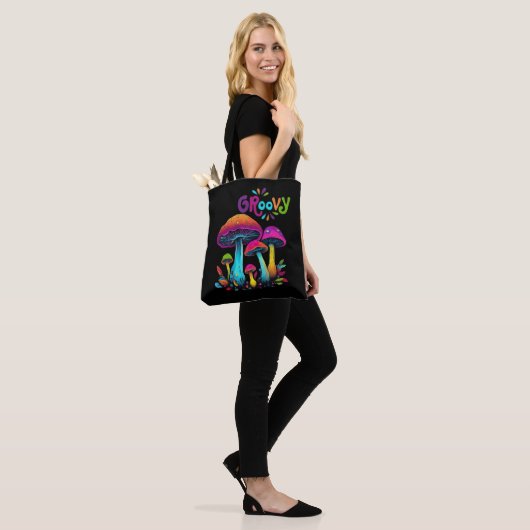 Farbenfrohe psychedelische Pilze Tasche (Am Model)