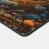 Farbenfrohe psychedelische Pilzlandschaft Kunst Schreibtischunterlage (Ecke)