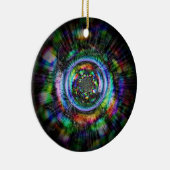 Farbenfrohe psychedelische Skizze eines Auges Keramik Ornament (Rechts)