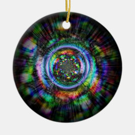 Farbenfrohe psychedelische Skizze eines Auges Keramik Ornament