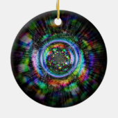 Farbenfrohe psychedelische Skizze eines Auges Keramik Ornament (Hinten)