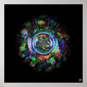 Farbenfrohe psychedelische Skizze eines Auges Poster