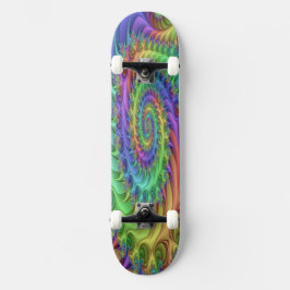 Farbenfrohe psychedelische Trippy Spirals Muster A Skateboard