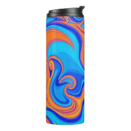 Farbenfrohe psychedelische Waves Thermosbecher