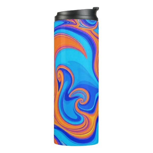 Farbenfrohe psychedelische Waves Thermosbecher (Nach links gedreht)