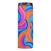 Farbenfrohe psychedelische Waves Thermosbecher (Rückseite)